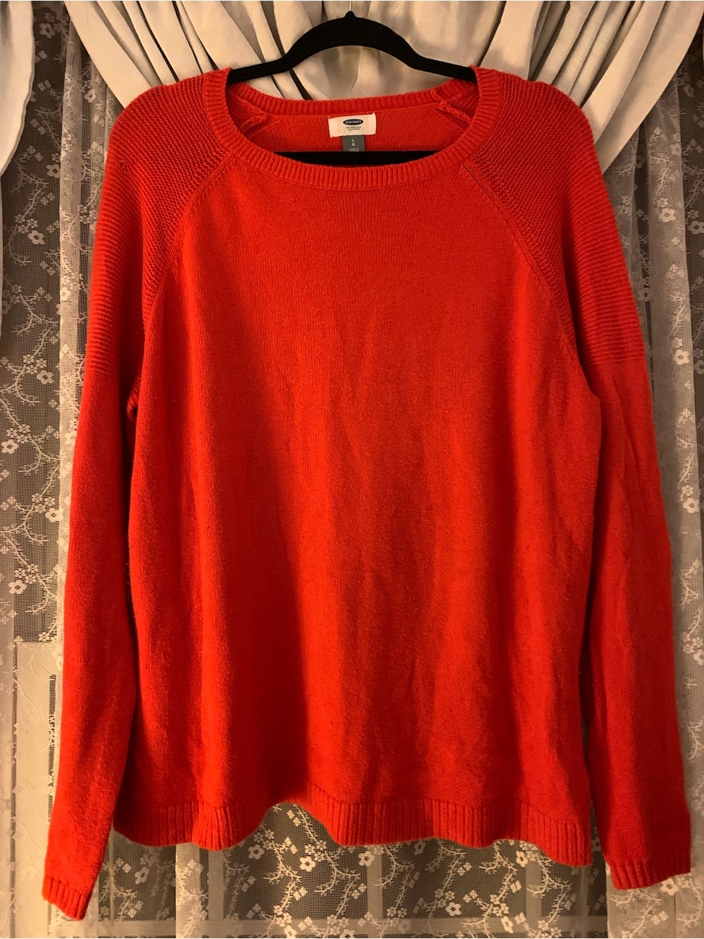 Old Navy Women's Bright Reddish Orange Knit Sweater